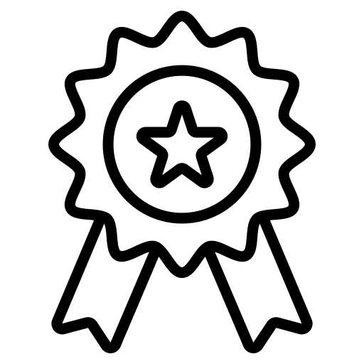 badge black and white professional service line icon