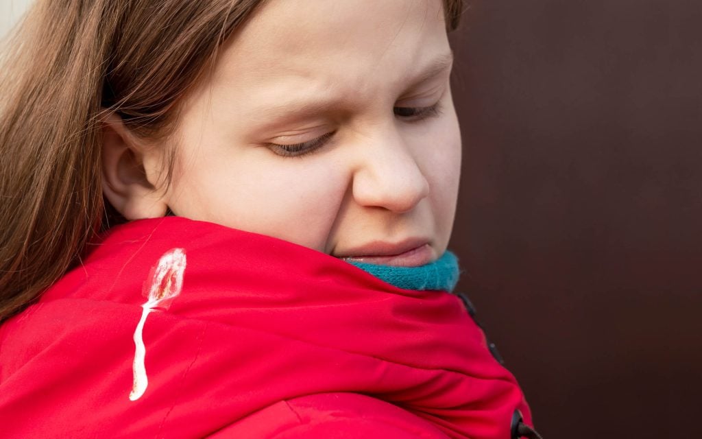 bird pooped on customer outside store