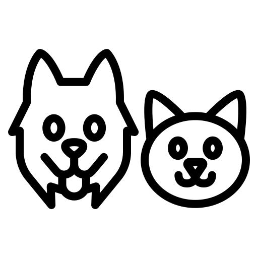 dog-and-cat black and white mosquito control for pets line icon