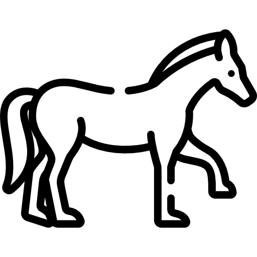 horse black and white mosquito control for horses line icon