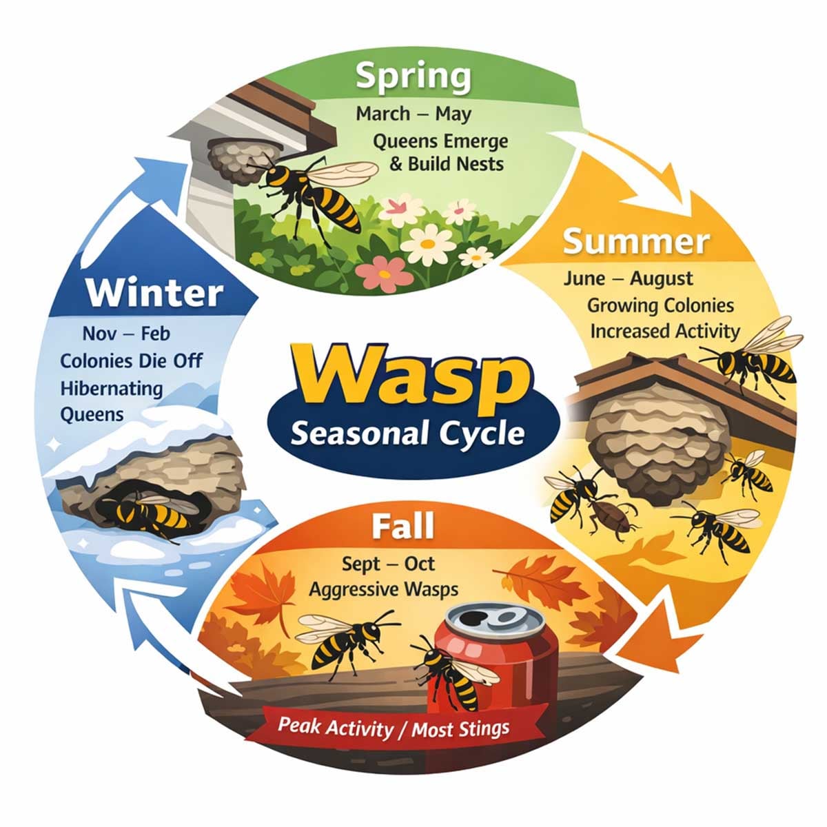 seasonal wasp cycle