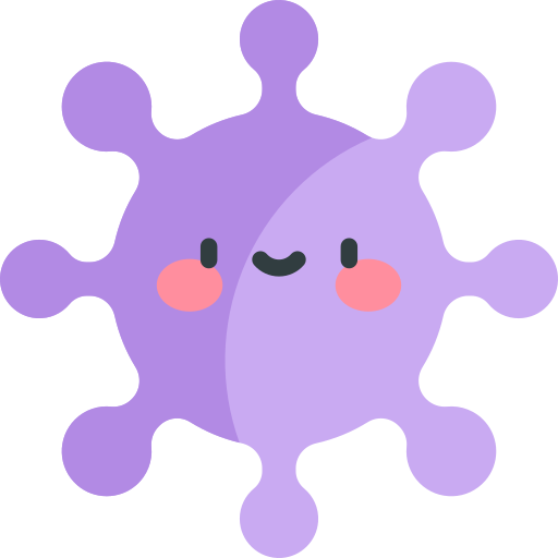 happy purple Psittacosis cartoon 