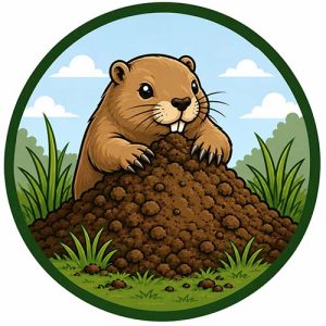 gopher digging dirt holes mound building