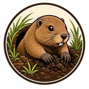 gopher sticking head out of ground foraging